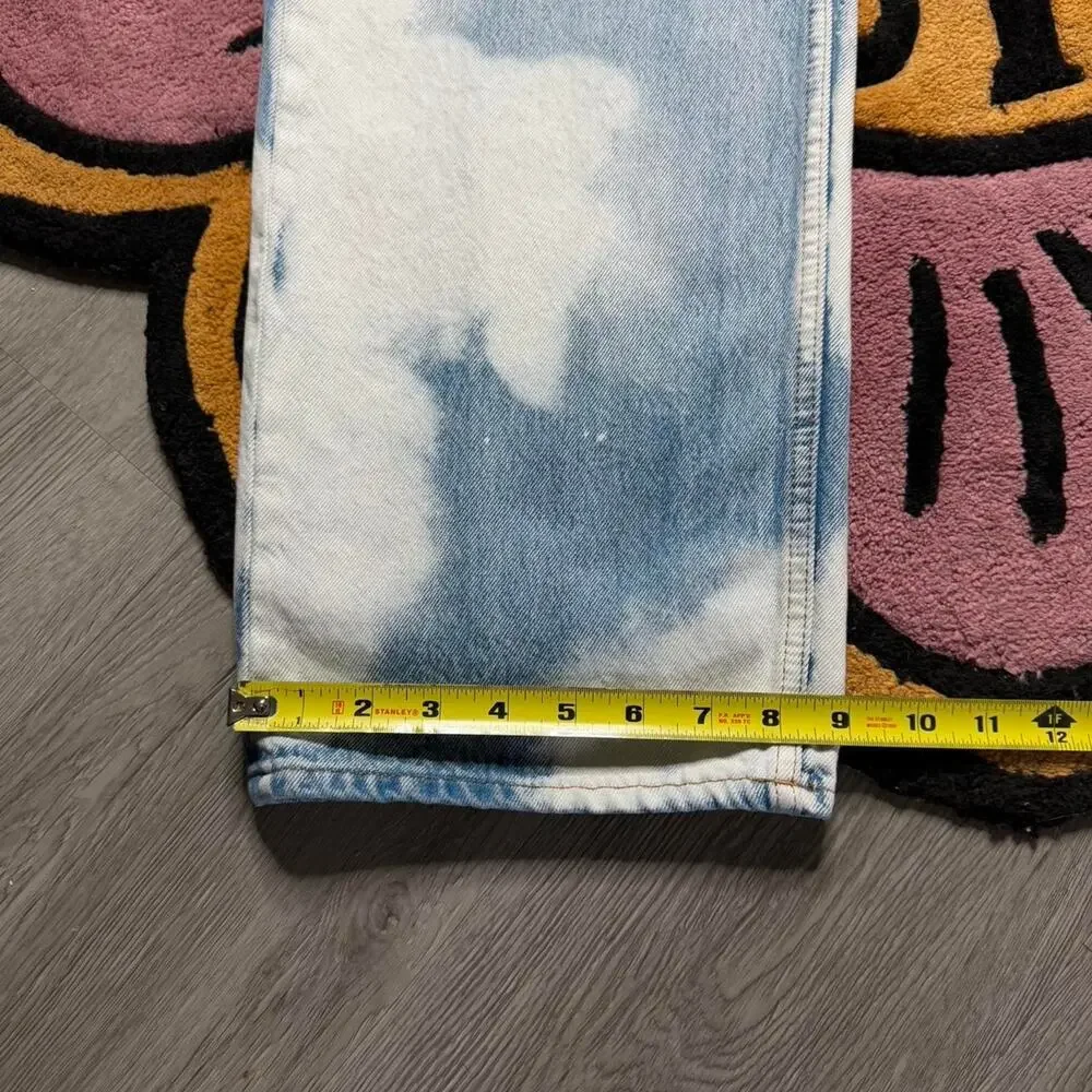 Calvin Klein Original Wide Leg Bleached Denim Jeans Size 31
